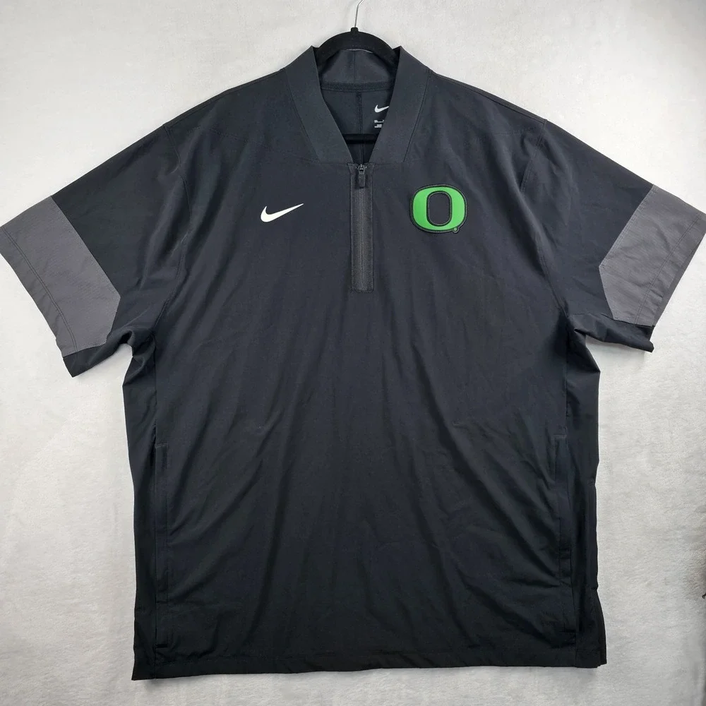 Nike Performanc Oregon Ducks Jacket Mens XXL Coach Sideline 1/4 Zip Short Sleeve